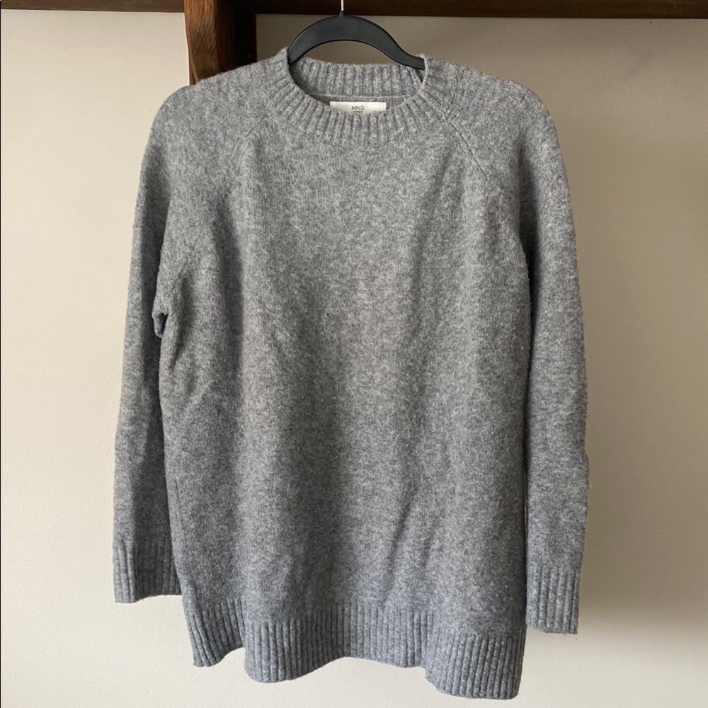 Mango Classic Gray Knit Pullover sz M